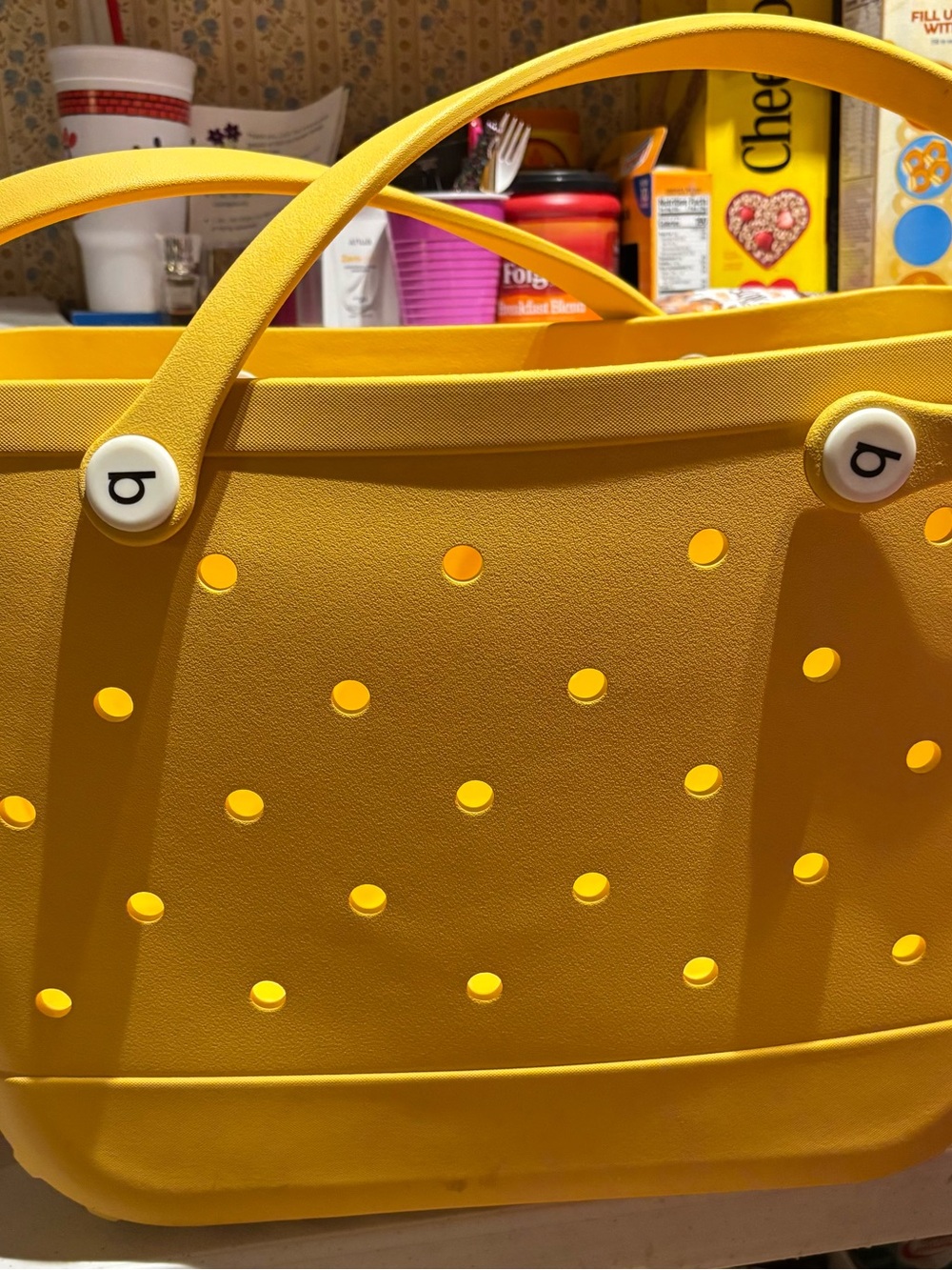 B bag large Yellow Perforated Tote Bag